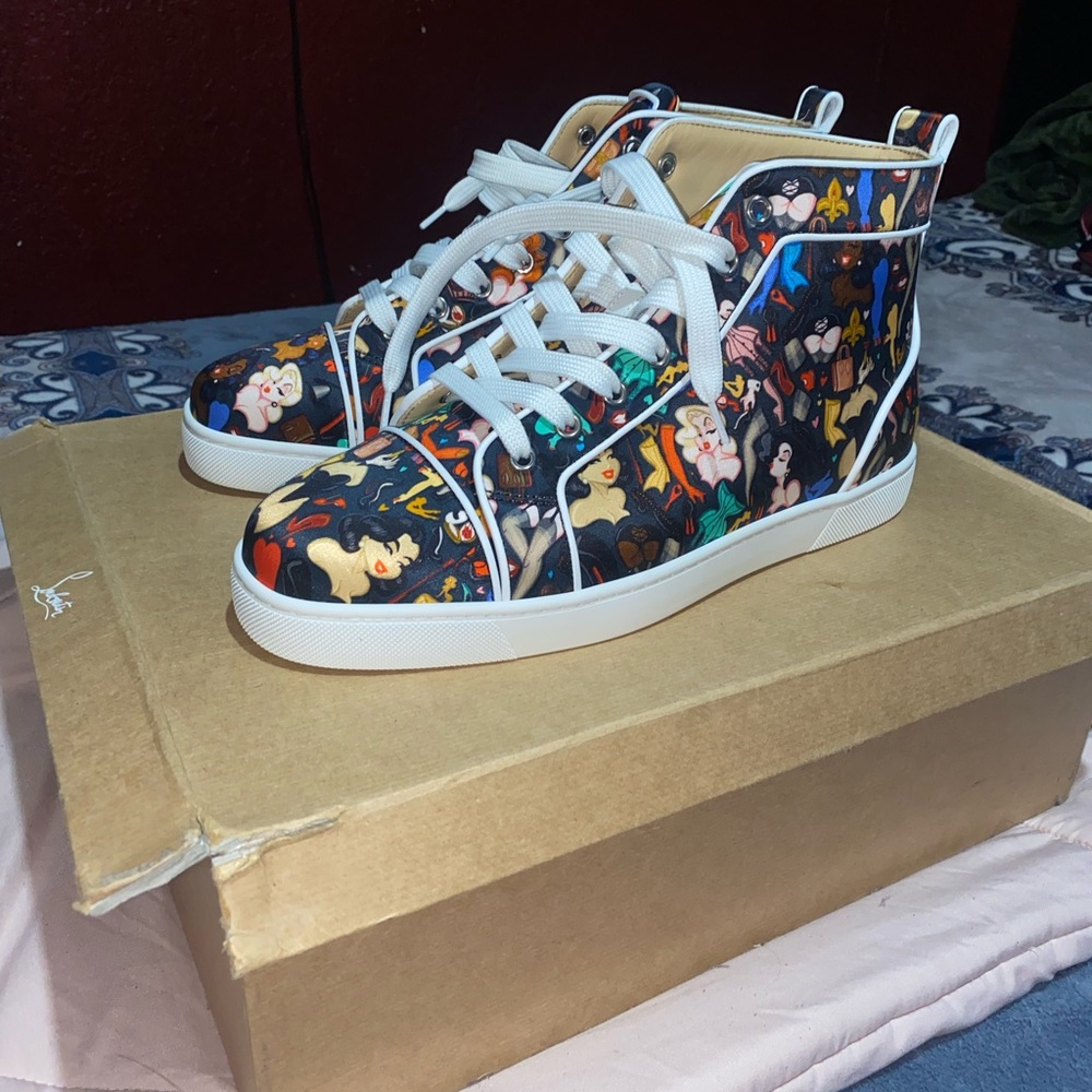 Men’s Christian Louboutin High Top Sneakers Size 41–8 US